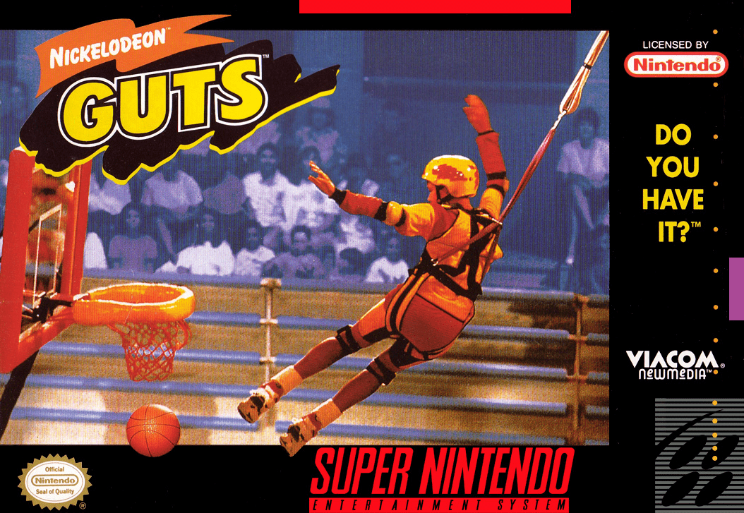 Nickelodeon GUTS box art for Super Nintendo